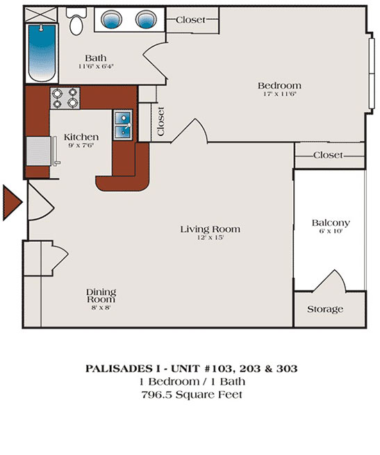 Palisades USC Apartments Floor Plans 1210 and 1226 W